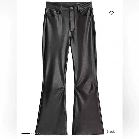 Rag & Bone Casey Faux-Leather Flare Pants NWT Size 31/Large - Picture 1 of 5